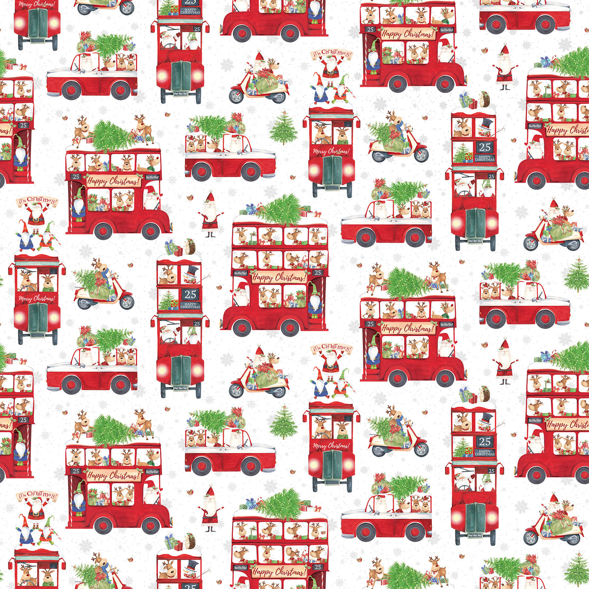 Double Decker Christmas 22902 10 White Bus Toss Northcott Sew Inspired Quilts Of Nauvoo 0698