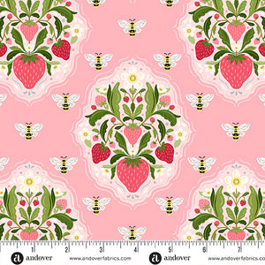 STRAWBERRY HONEY A 1154 E Pink Strawberry Medallion Andover