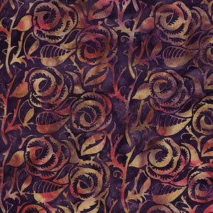 NIGHTSHADE 1221 32451 Batik Flowers Rose Amethyst Island Batik