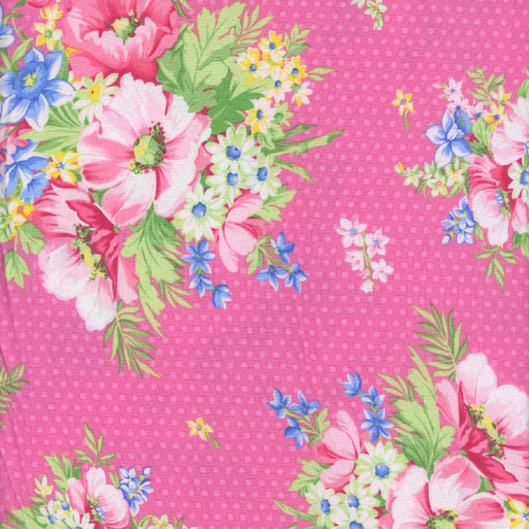 APRIL'S GARDEN 16537 21 Charming Pink Floral April Cornell Benartex