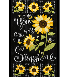 SUNFLOWER CHALKBOARD c5344 PANEL You Are My Sunshine Black Timeless Treasures